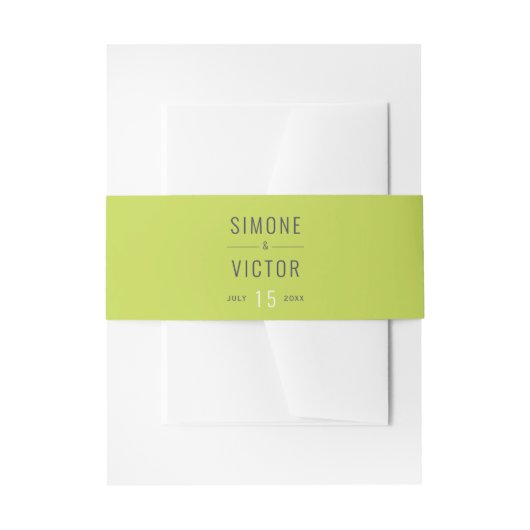 Bandeau De Faire-part Mariage vert citronnelle moderne (Devant example)