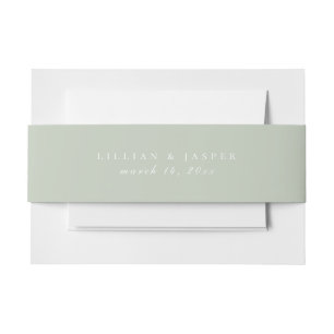 Bandeau De Faire-part Mariage vert couleur solide et gris foncé