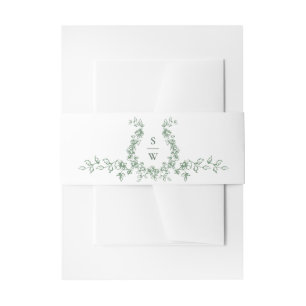 Bandeau De Faire-part Mariage vert de la saison florale de la Renaissanc