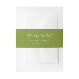 Bandeau De Faire-part Mariage vert de mousse Whimsical