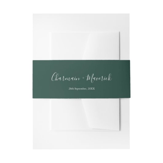 Bandeau De Faire-part Mariage vert émeraude minimaliste (Devant example)
