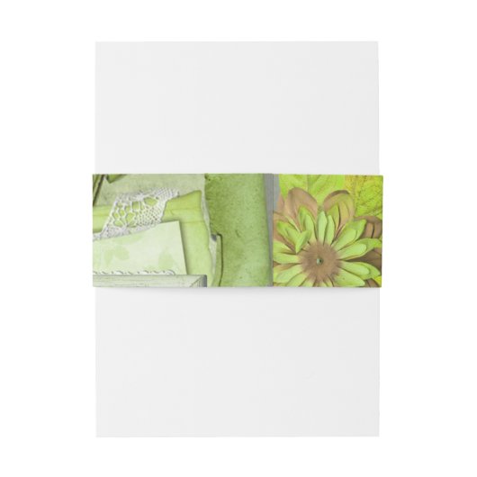 Bandeau De Faire-part Mariage vert jaune (Dos Example)