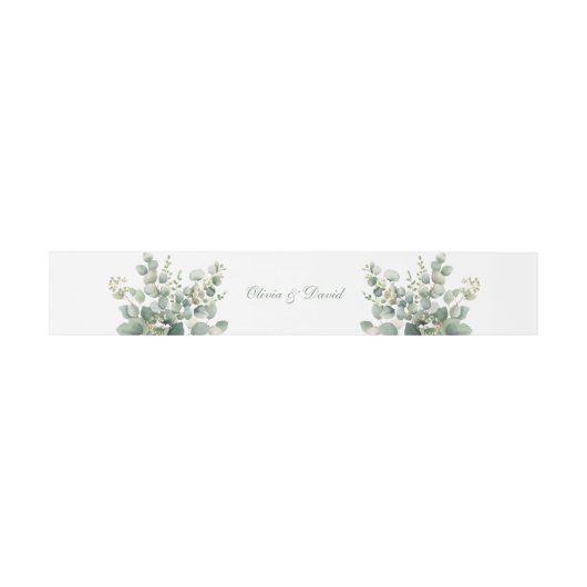 Bandeau De Faire-part Mariage vert moderne Eucalyptus (Plat)