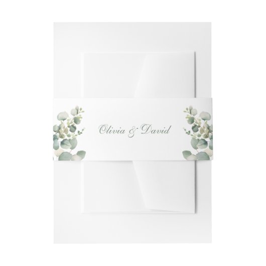 Bandeau De Faire-part Mariage vert moderne Eucalyptus (Devant example)