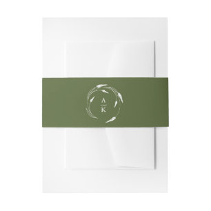 Bandeau De Faire-part Mariage Vert Monogramme