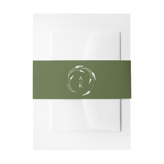 Bandeau De Faire-part Mariage Vert Monogramme (Devant example)