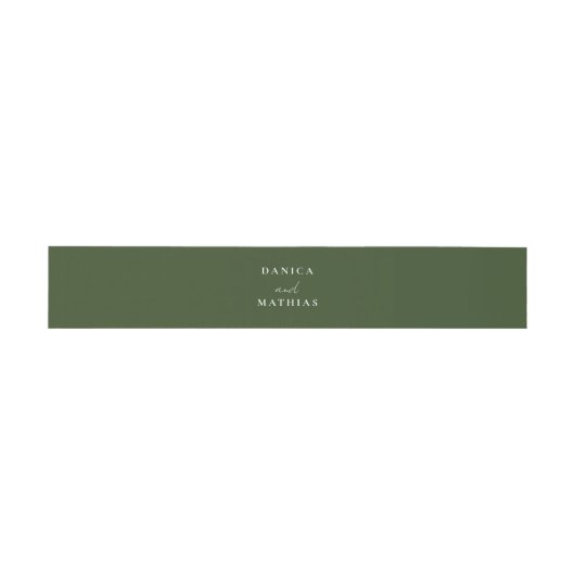 Bandeau De Faire-part Mariage vert olive moderne simple (Plat)