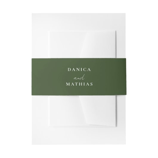 Bandeau De Faire-part Mariage vert olive moderne simple (Devant example)