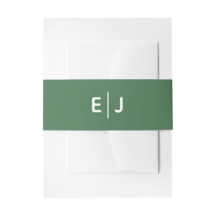 Bandeau De Faire-part Mariage vert solide