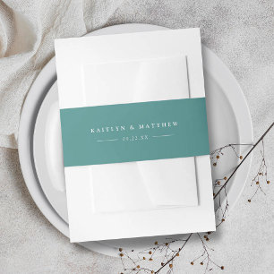 Bandeau De Faire-part Mariage vert Turquoise simple et moderne