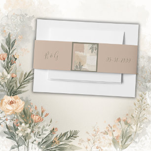 Bandeau De Faire-part mariage vintage boho chic verdure