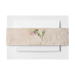 Bandeau De Faire-part Mariage vintage de baies roses