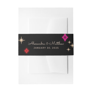 Bandeau De Faire-part Mariage vintage style néon Vegas
