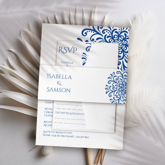 Bandeau De Faire-part Mariage Whimsical Blue