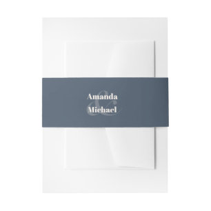 Bandeau De Faire-part Mariés simple Navy Moderne Minimaliste