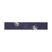 Bandeau De Faire-part Marine Blue & Gold Modern Foliing Mariage (Plat)