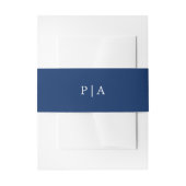 Bandeau De Faire-part Marine Blue Monogramme Simple Mariage (Devant example)