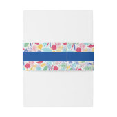 Bandeau De Faire-part Marine Blue Rose Wild Rain Forest Mariage À feuill (Dos Example)