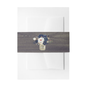 Bandeau De Faire-part Marine Floral Rustic Mason Jar