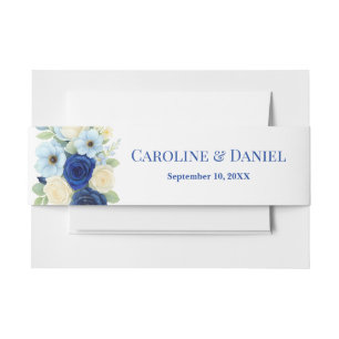 Bandeau De Faire-part Marine Royal Bue Mariage Aquarelle couleur ivoire 