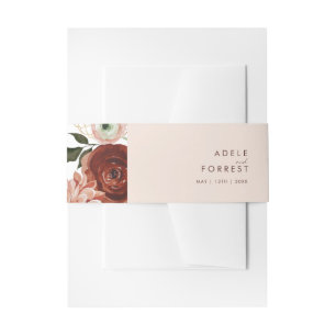 Bandeau De Faire-part Marsala Autumn Floral   Blush