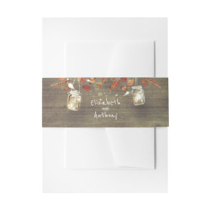 Bandeau De Faire-part Mason Jar illumine le Mariage de automne rustique