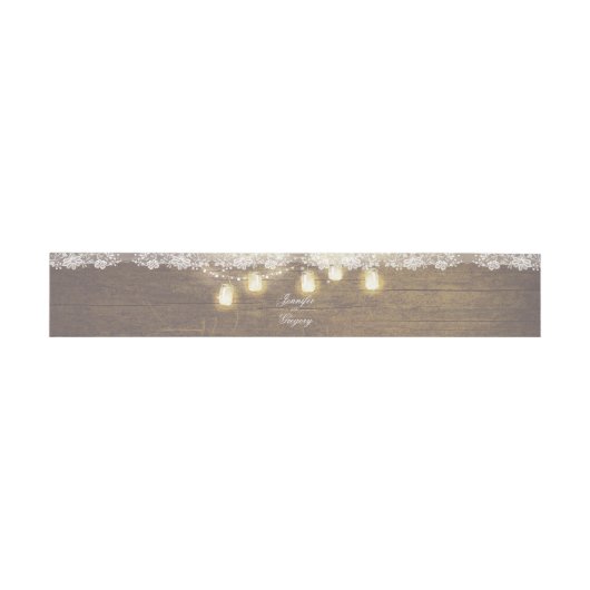 Bandeau De Faire-part Mason Jar String éclat Rustique Mariage dentelle e (Plat)