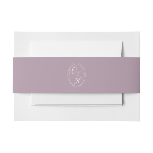 Bandeau De Faire-part Mauve Monogram Wedding Belly Band (Devant Example)