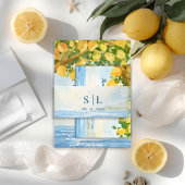 Bandeau De Faire-part Mediterranean Coastal Monogram Wedding