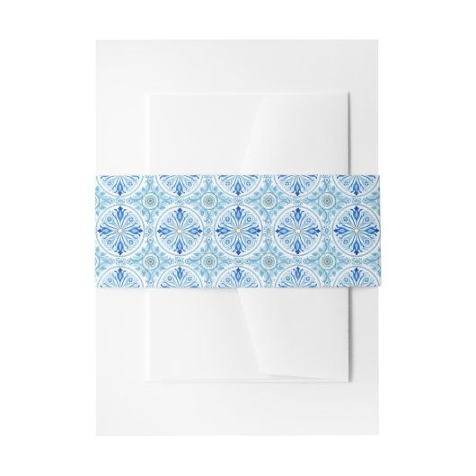 Bandeau De Faire-part Mediterranean Tile Pattern | Amalfi Coast Wedding (Devant example)