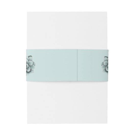 Bandeau De Faire-part Menthe bleu pin Vert Succulents (Dos Example)