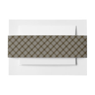 Bandeau De Faire-part Menzies Brun et Noir Plaid Highland