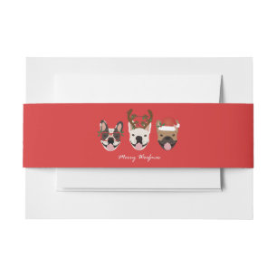 Bandeau De Faire-part Merry Woofmas Têtes de Noël