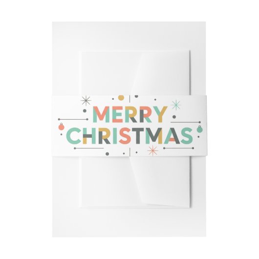 Bandeau De Faire-part Mid-Century Merry Christmas – Retro Style (Devant example)
