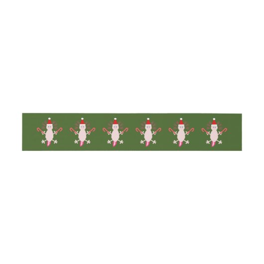 Bandeau De Faire-part Mignons Axolotl de Noël (Plat)