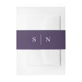 Bandeau De Faire-part Minimal et chic | Monogramme pourpre (Devant example)