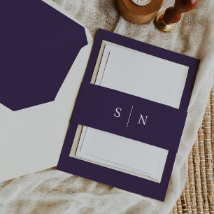 Bandeau De Faire-part Minimal et chic Monogramme pourpre