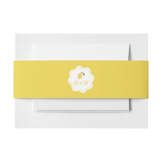 Bandeau De Faire-part Minimal Lemon Amalfi Coast Monogram Wedding (Devant Example)