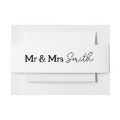 Bandeau De Faire-part Minimal Mr & Mrs Invitation Belly Band (Devant Example)