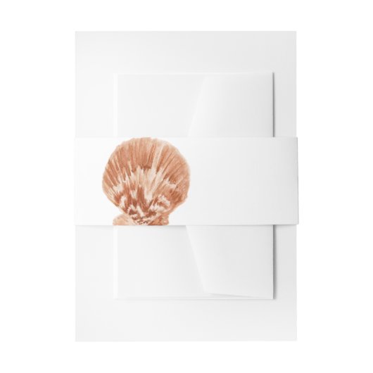 Bandeau De Faire-part Minimal Sea Shell Invitation Belly Band (Tan) (Devant example)