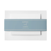 Bandeau De Faire-part Minimalist Blue Beige Wedding (Devant Example)