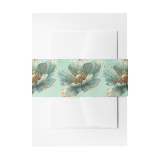 Bandeau De Faire-part Minimalist Emerald and Gold Wedding  Invitation  (Devant example)