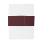 Bandeau De Faire-part Minimalist Floral Deep Burgundy Monogram Wedding (Dos Example)