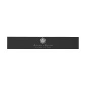 Bandeau De Faire-part Minimalist Snowflake Wedding | Black (Plat)