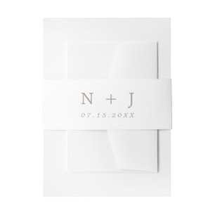 Bandeau De Faire-part minimaliste brun rose simple mariage moderne