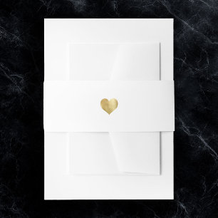 Bandeau De Faire-part Minimaliste Gold Heart Mariage moderne