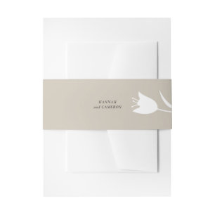 Bandeau De Faire-part Minimaliste Moderne Floral Greige & Espresso