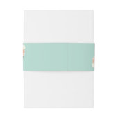 Bandeau De Faire-part Mint Green Floral Blush Peach Mariage or crème (Dos Example)