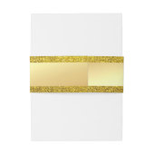 Bandeau De Faire-part Modèle Moderne de Script Calligraphié en Doré Pail (Dos Example)