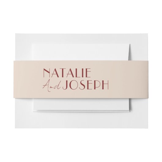 Bandeau De Faire-part Modern Deep Red Unique Fancy Wedding (Devant Example)